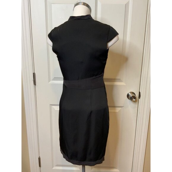 ALLSAINTS Codia Black Silk Trim V-Neck Sheath Dress, Size 4, NWT! - Picture 5 of 7